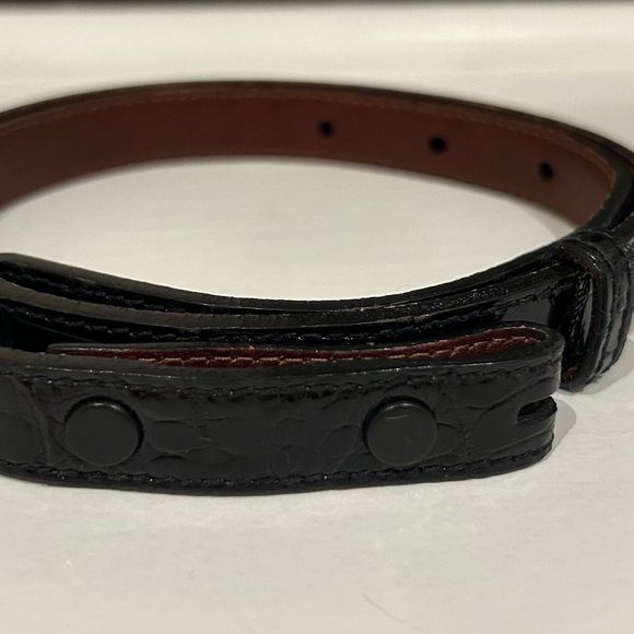 Barry Kieselstein-Cord Genuine Skinny Black Alligator Skin Belt Size 1 - Picture 6 of 7